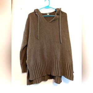 Aerie oversized knit pullover with hood, size XS
